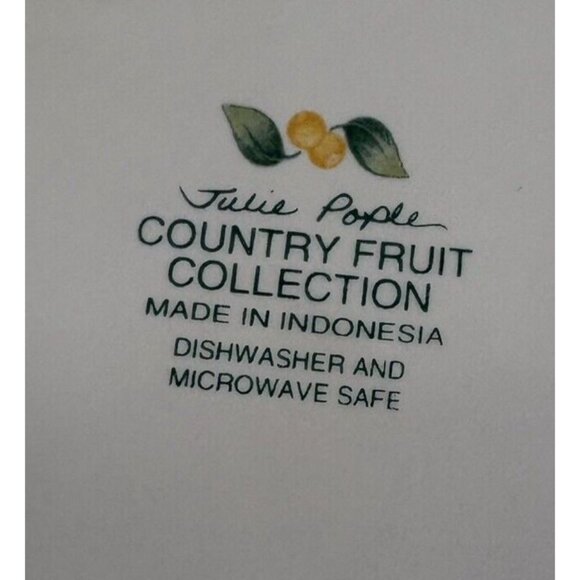 Julie Pople Avon COUNTRY FRUIT  Porcelain Large Rim Soup Pasta Bowls Set of 2 - Picture 6 of 14